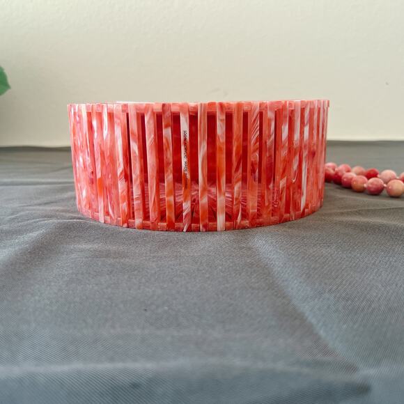 Cult Gaia Acrylic Luna Crossbody Bag Pink Beaded Strap - Picture 9 of 11